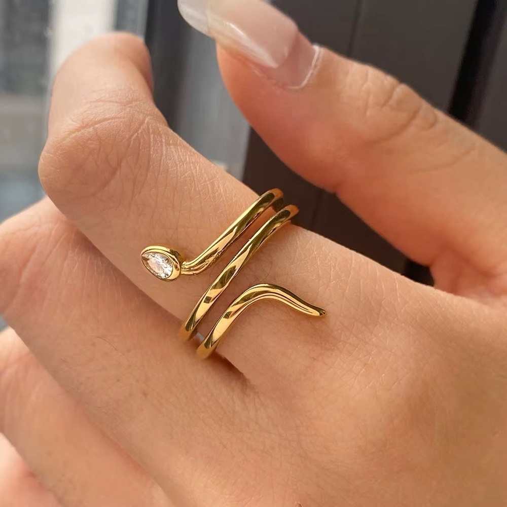 Size 7 | 18K Gold Plated Snake Ring